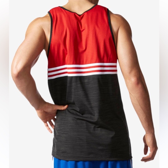 ADIDAS Men's Double Up Basketball Tank Top - Picture 2 of 11